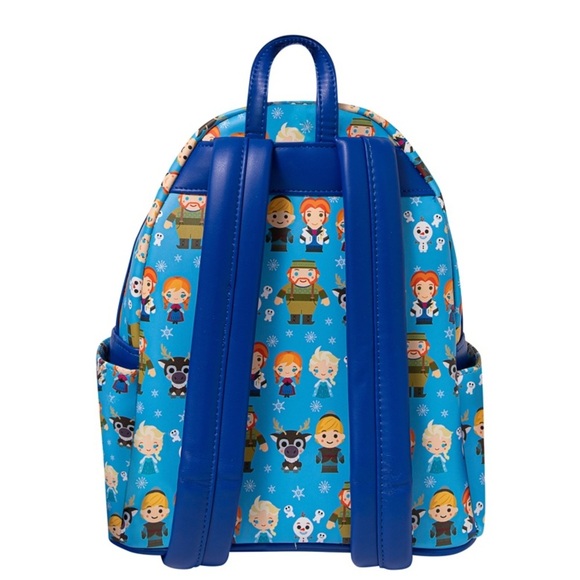 Loungefly Disney Frozen Chibi Mini Backpack Elsa Anna Olaf Blue Bag NEW - Picture 4 of 13